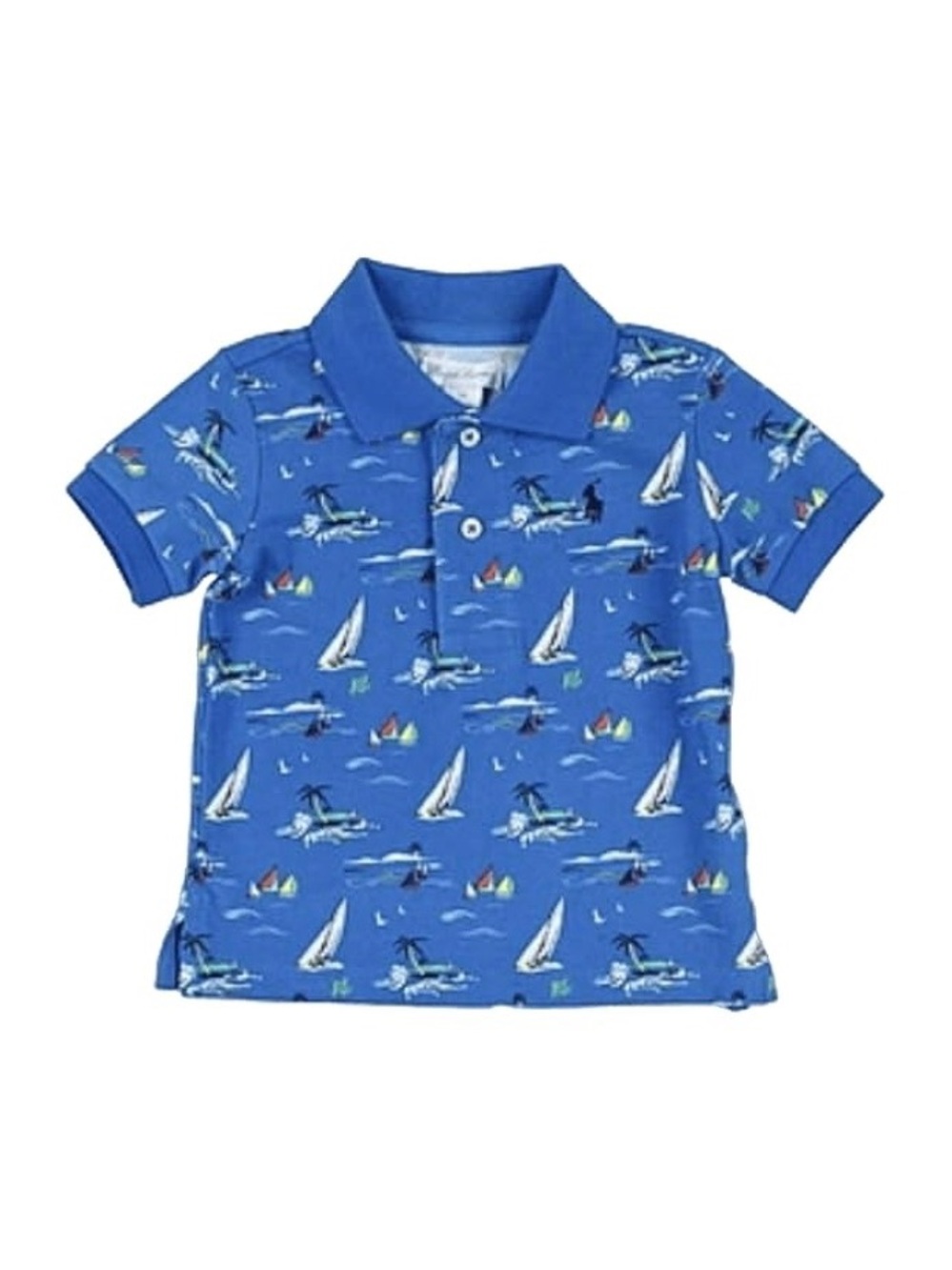 Ralph Lauren Kids Blue Sailboat Polo Shirt - Size 24 Months